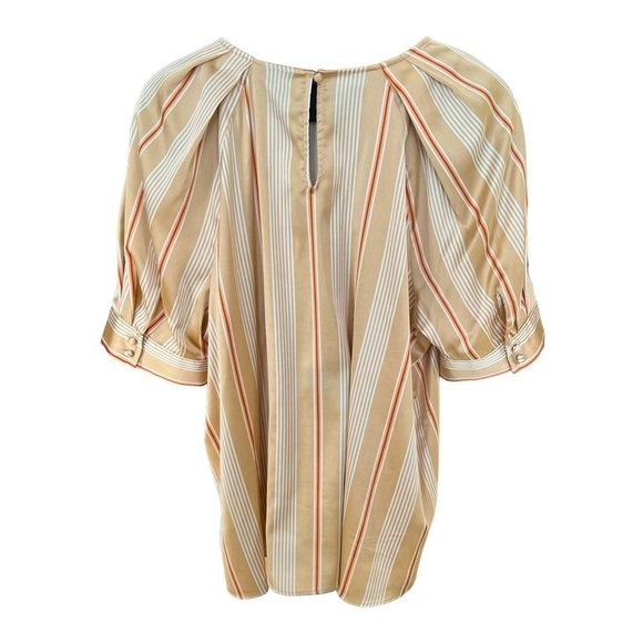 Worthington Women’s Striped Key Hole Neck Short Sleeve Blouse size XL - Picture 3 of 9